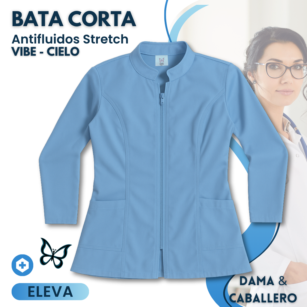 BATA CORTA ANTIFLUIDOS STRETCH | VIBE - CIELO