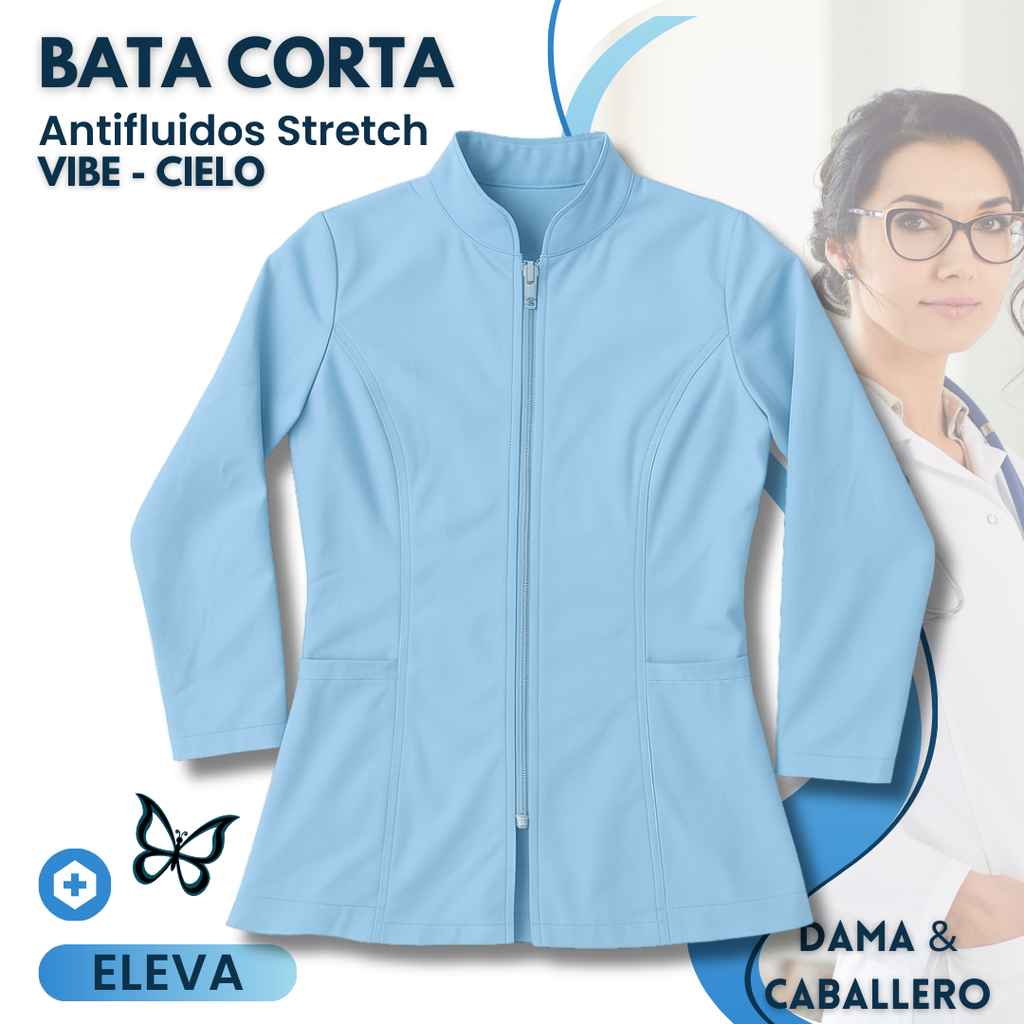 BATA CORTA ANTIFLUIDOS STRETCH | VIBE - CIELO