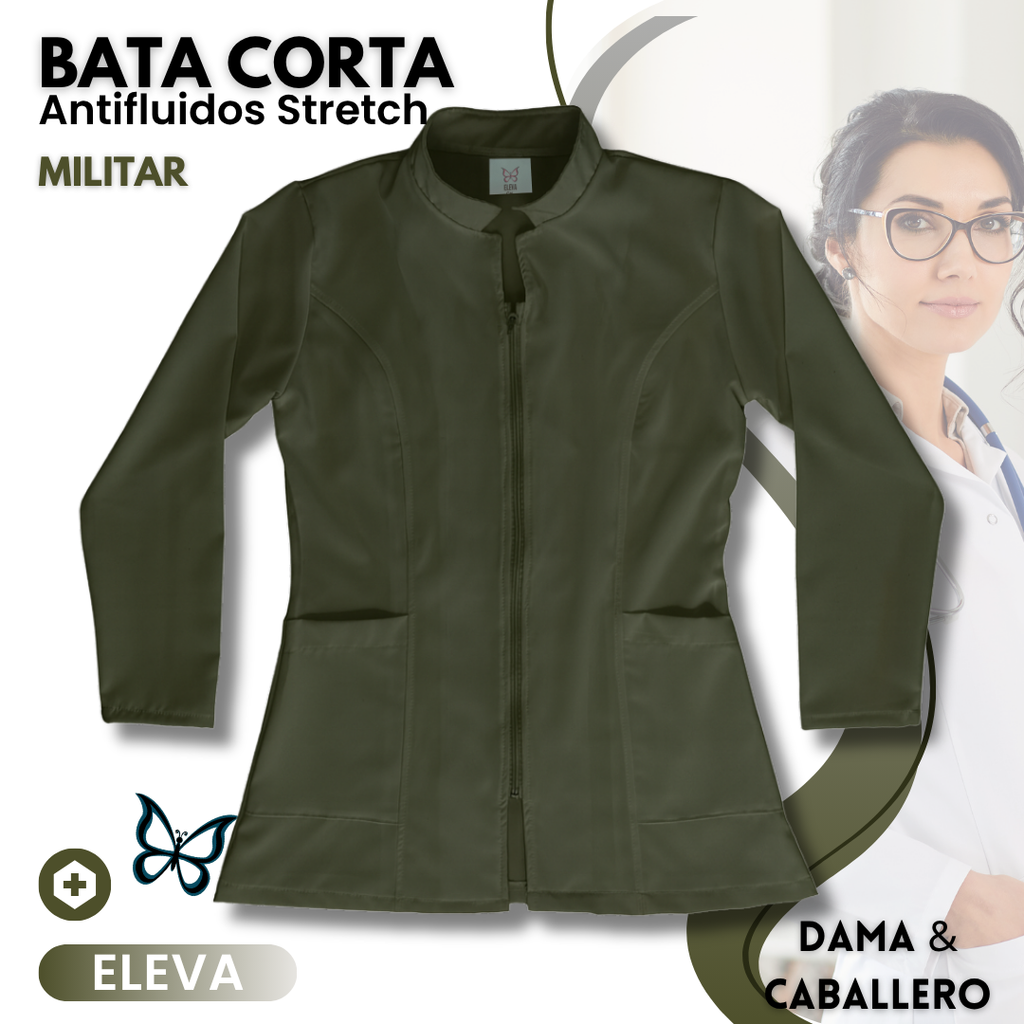 BATA CORTA ANTIFLUIDOS STRETCH | VIBE - MILITAR