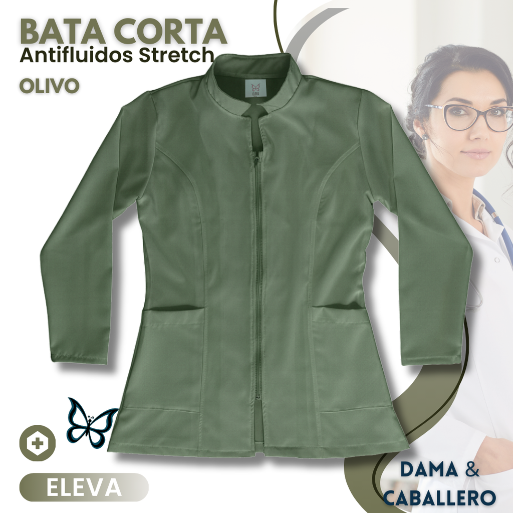BATA CORTA ANTIFLUIDOS STRETCH | VIBE OLIVO