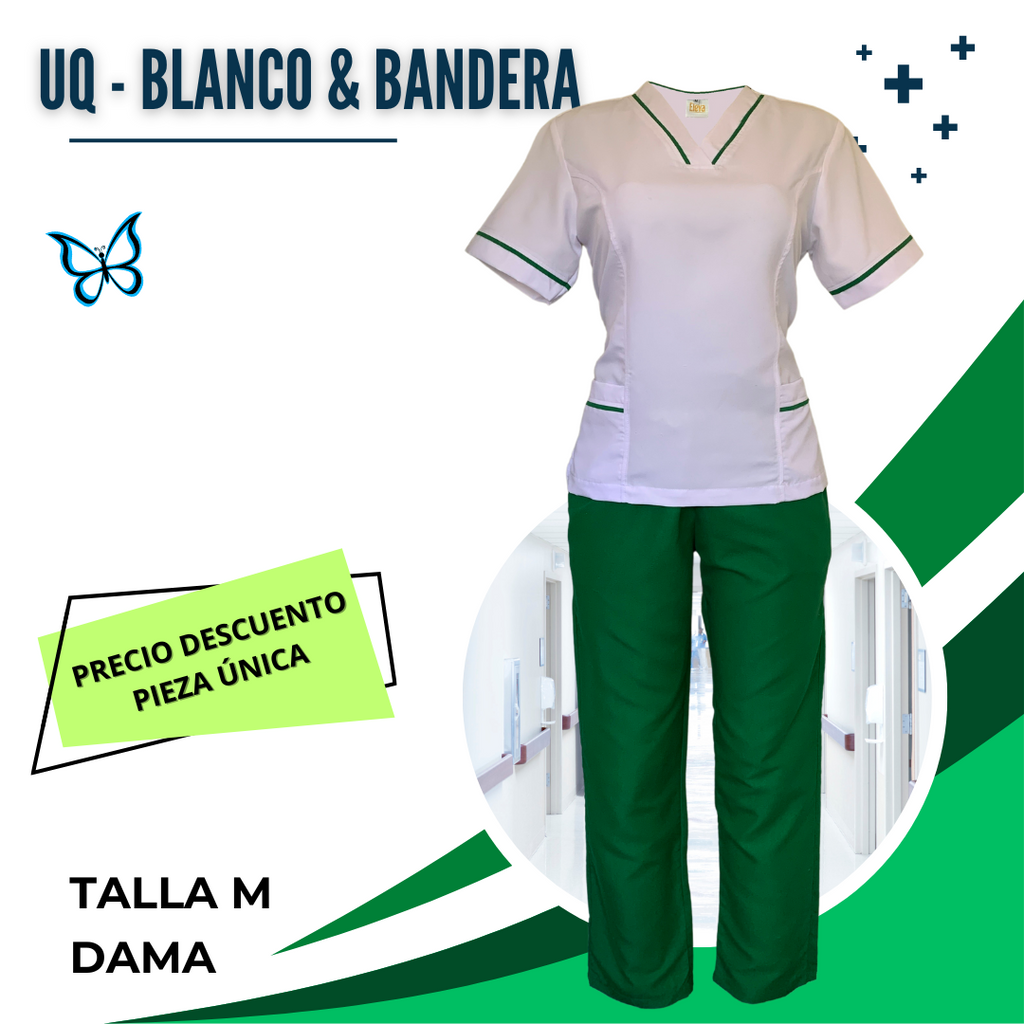 PIEZA ÚNICA - UQ DE LINEA BLANCO & BANDERA TALLA M DAMA