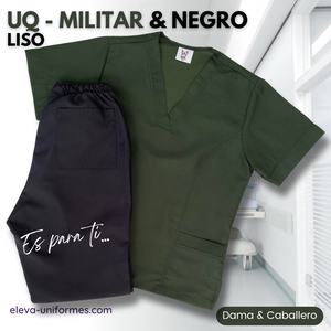 UQ - MILITAR & NEGRO LISO