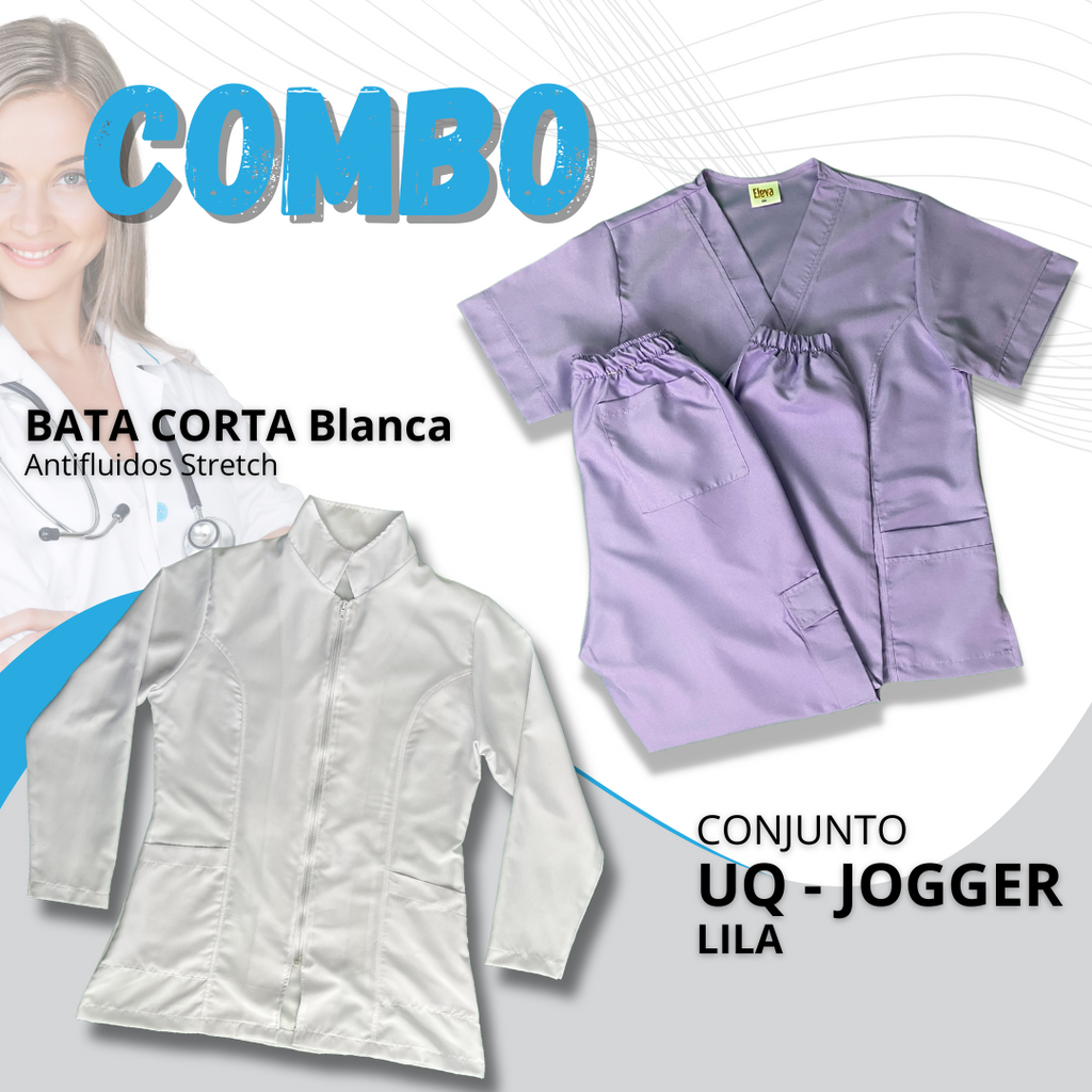 COMBO BATA CORTA & UQ JOGGER LILA