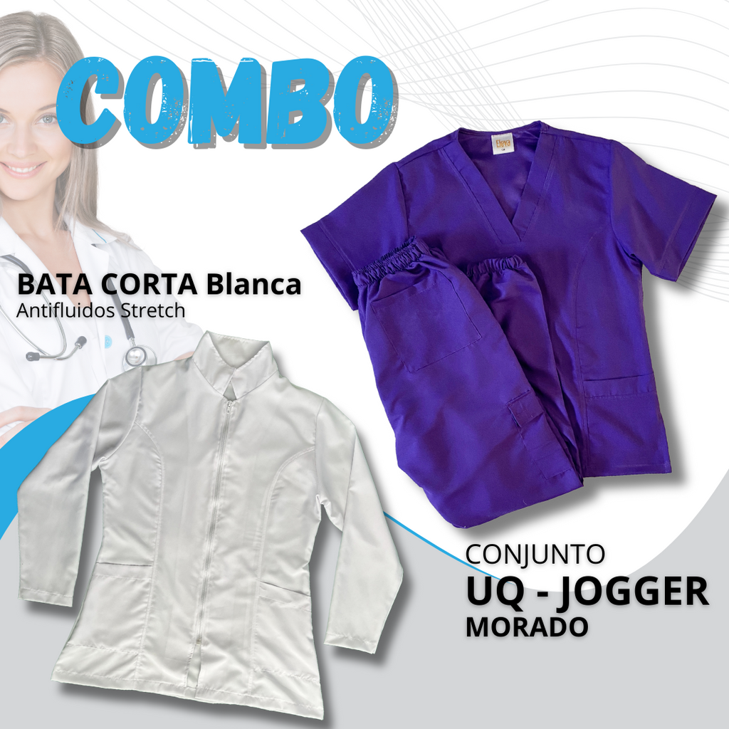 COMBO BATA CORTA & UQ JOGGER MORADO