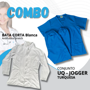 COMBO BATA CORTA & UQ JOGGER TURQUESA