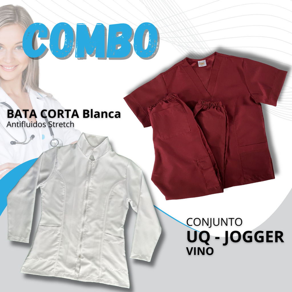 COMBO BATA CORTA & UQ JOGGER VINO