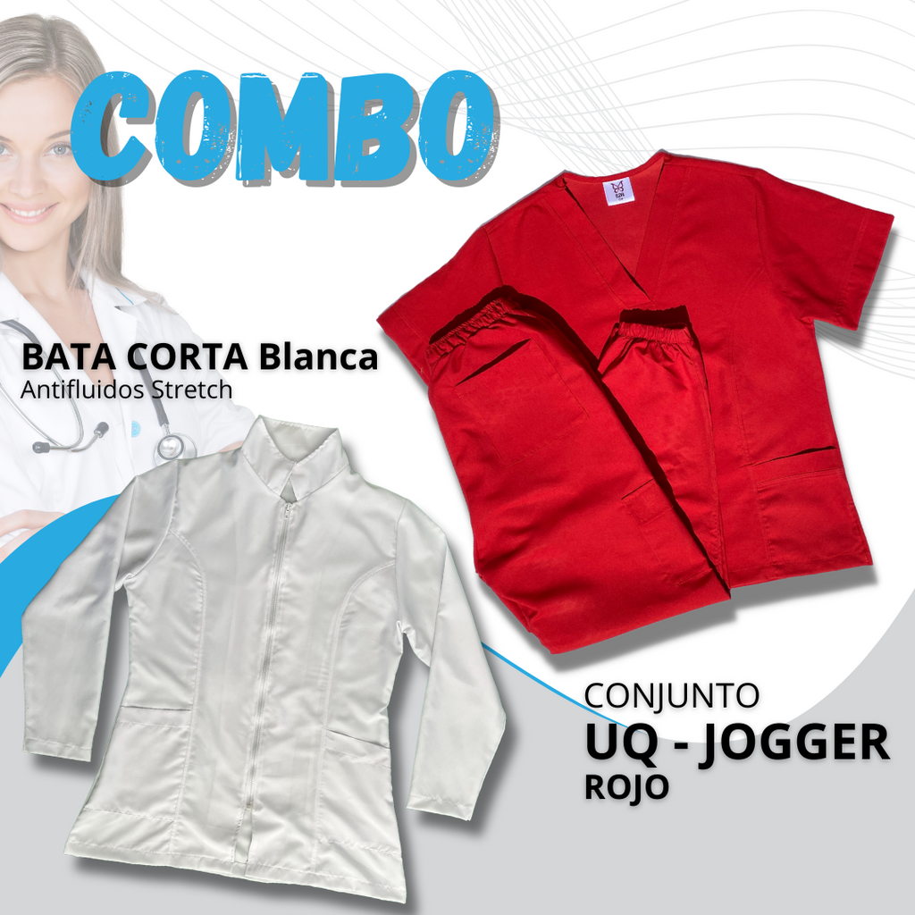 COMBO BATA CORTA & UQ JOGGER ROJO