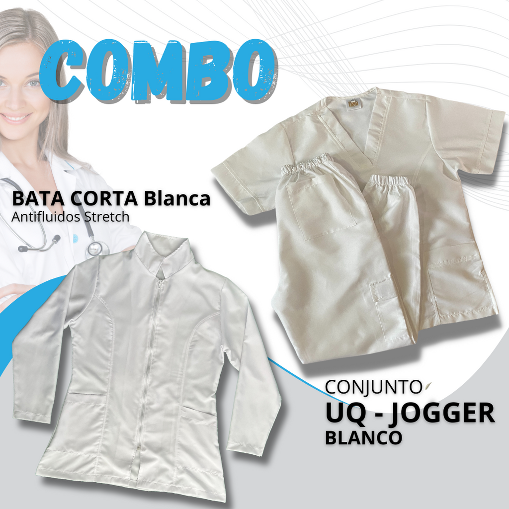 COMBO BATA CORTA & UQ JOGGER BLANCO