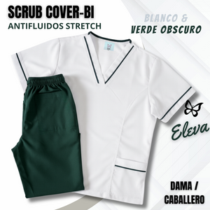 SCRUB COVER-BI BLANCO & VERDE OBSCURO