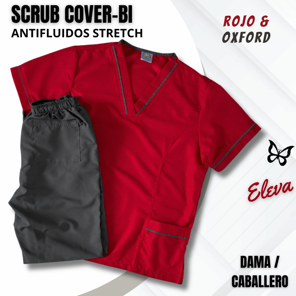 SCRUB COVER-BI ROJO & OXFORD