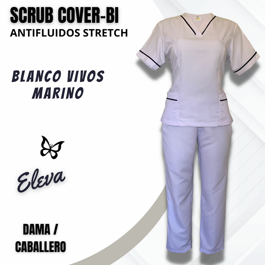 SCRUB COVER-BI BLANCO VIVOS MARINO