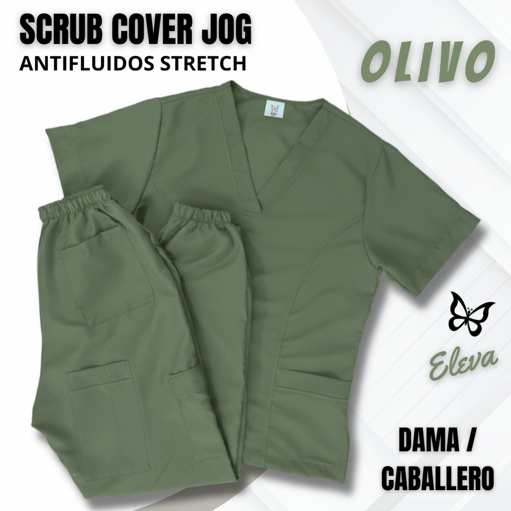 SCRUB COVER JOG - OLIVO
