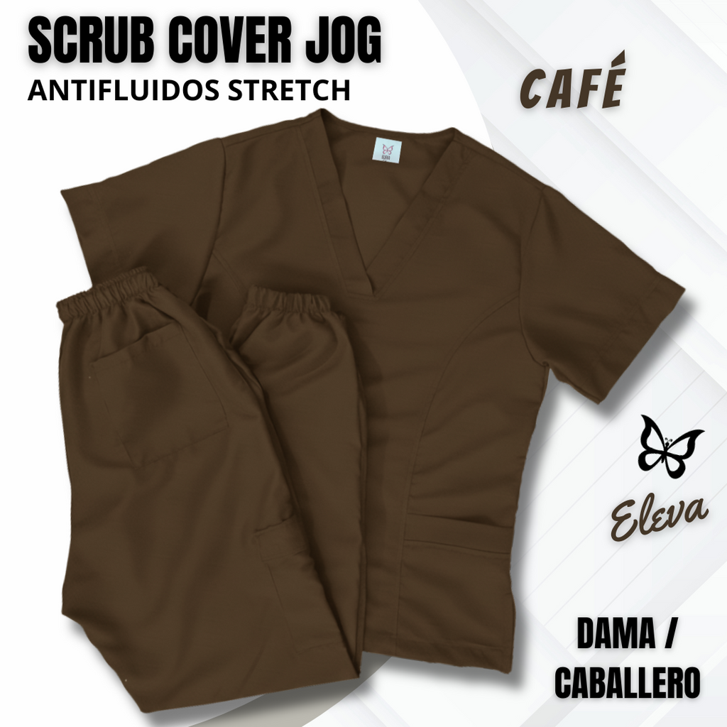 SCRUB COVER JOG - CAFE