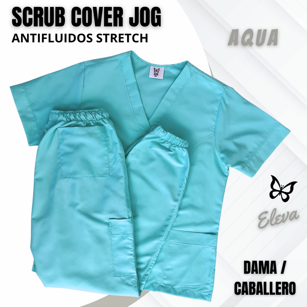 SCRUB COVER JOG - AQUA