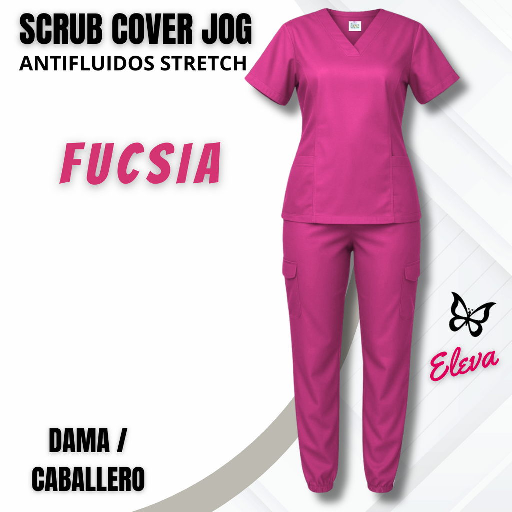 SCRUB COVER JOG - FUCSIA