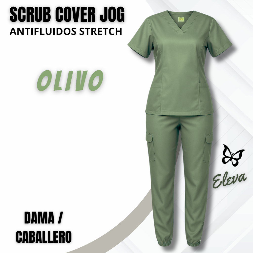 SCRUB COVER JOG - OLIVO