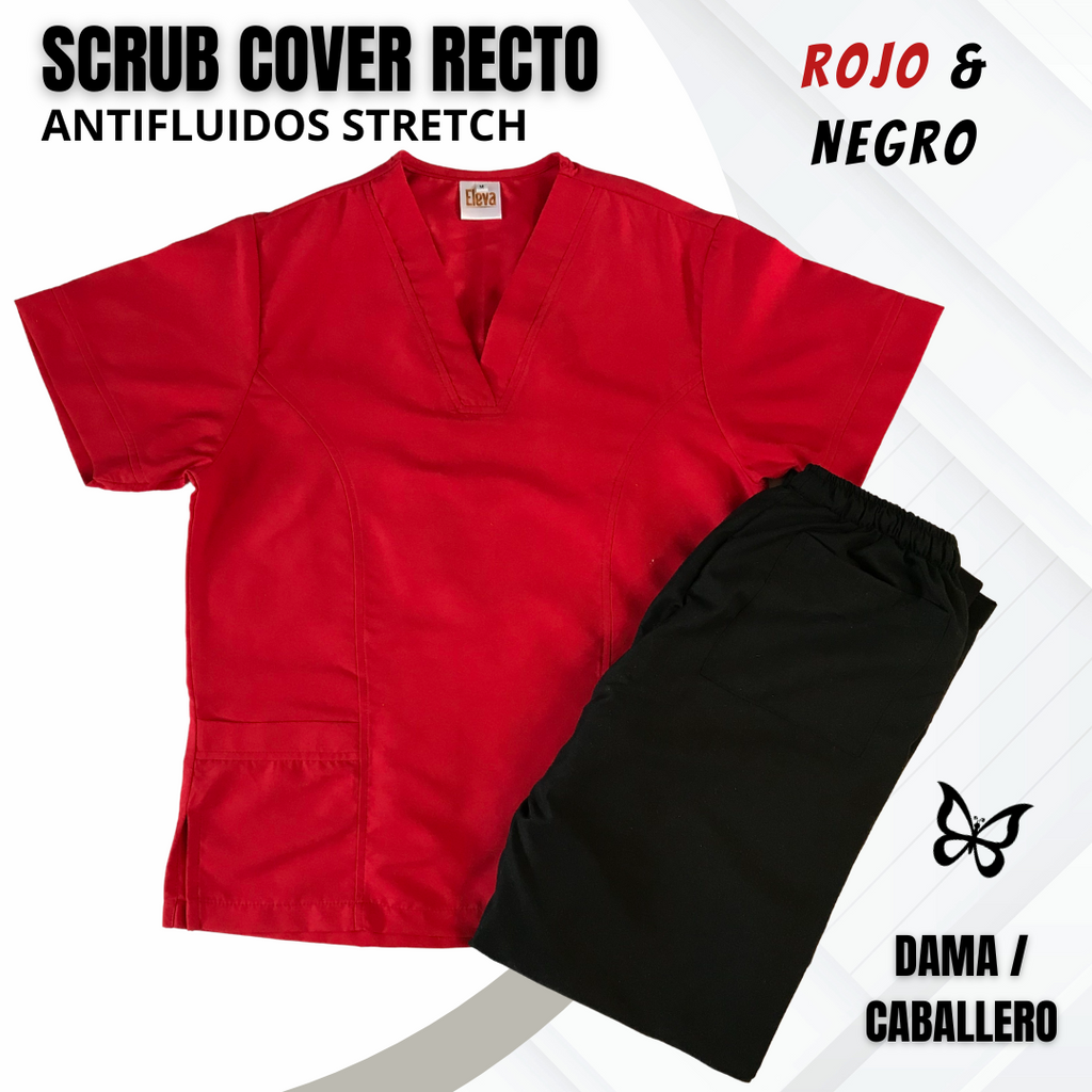 SCRUB COVER-RECTO ROJO & NEGRO