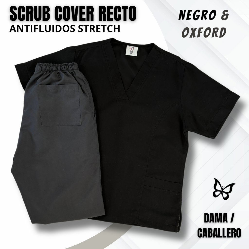 SCRUB COVER-RECTO NEGRO & OXFORD