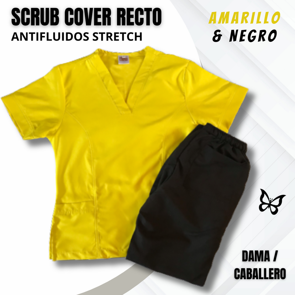 SCRUB COVER-RECTO AMARILLO & NEGRO