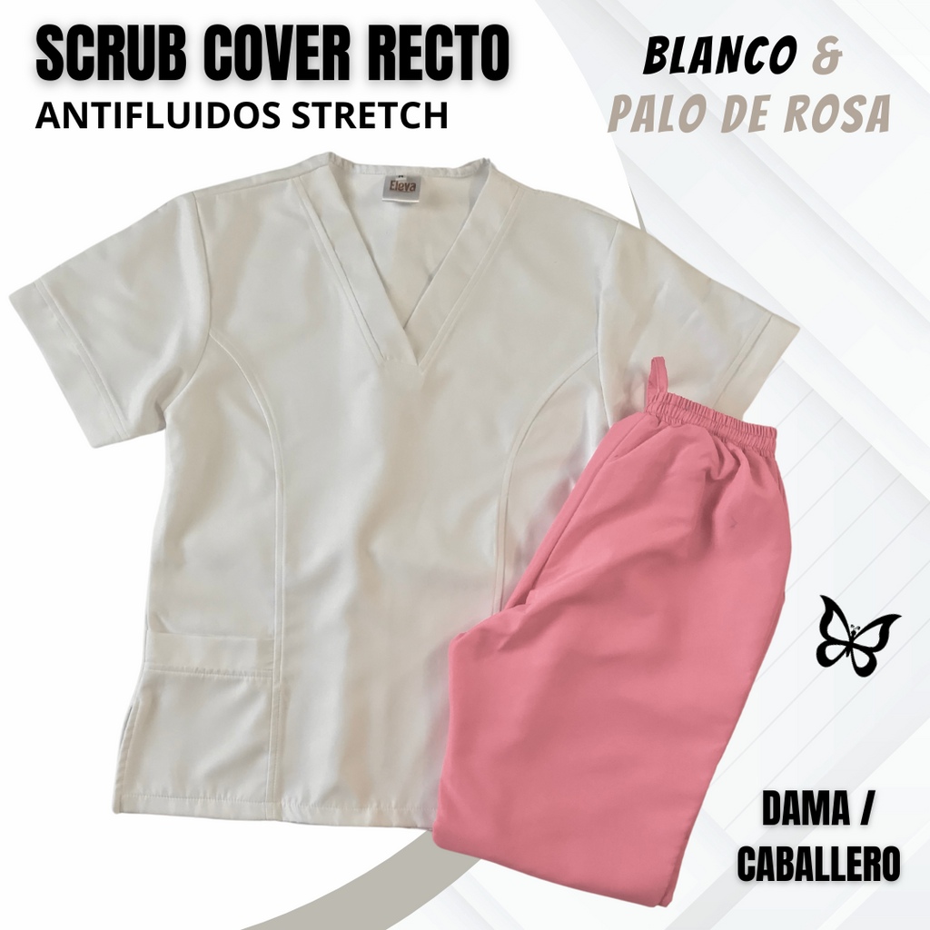 SCRUB COVER-RECTO BLANCO & PALO DE ROSA