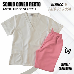 SCRUB COVER-RECTO BLANCO & PALO DE ROSA