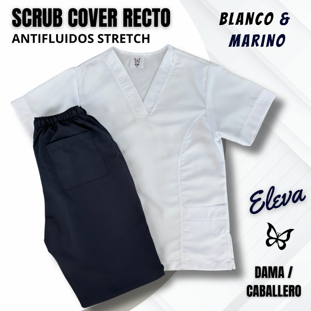 SCRUB COVER-RECTO BLANCO & MARINO