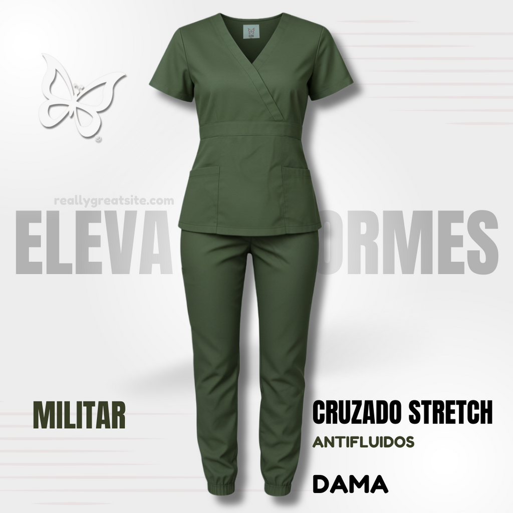 SCRUB CRUZADO STRETCH - MILITAR