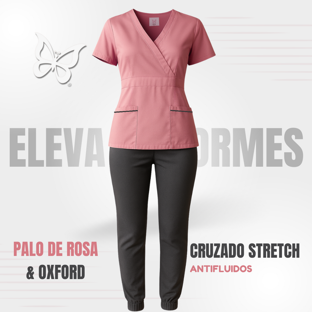 SCRUB CRUZADO STRETCH - PALO DE ROSA & OXFORD