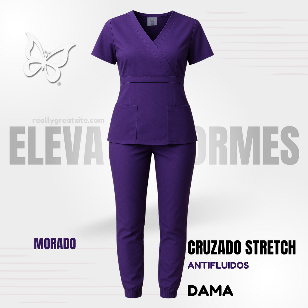 SCRUB CRUZADO STRETCH - MORADO