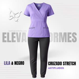 SCRUB CRUZADO STRETCH - LILA & OXFORD