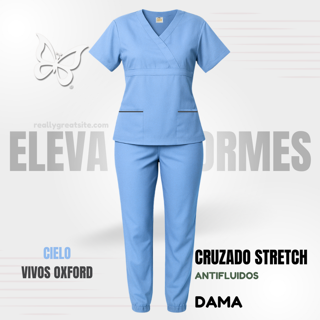 SCRUB CRUZADO STRETCH - CIELO vivos OXFORD