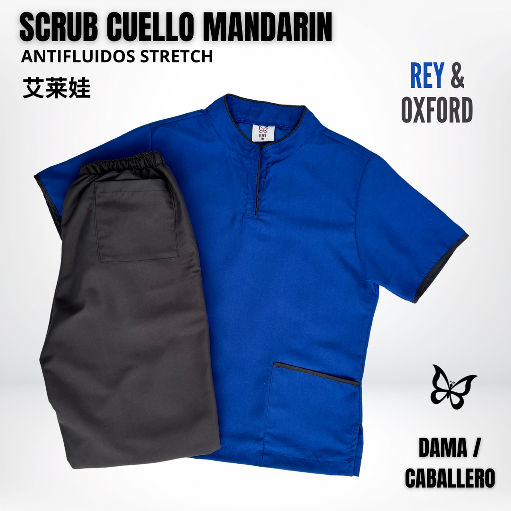 SCRUB CUELLO MANDARÍN REY & OXFORD