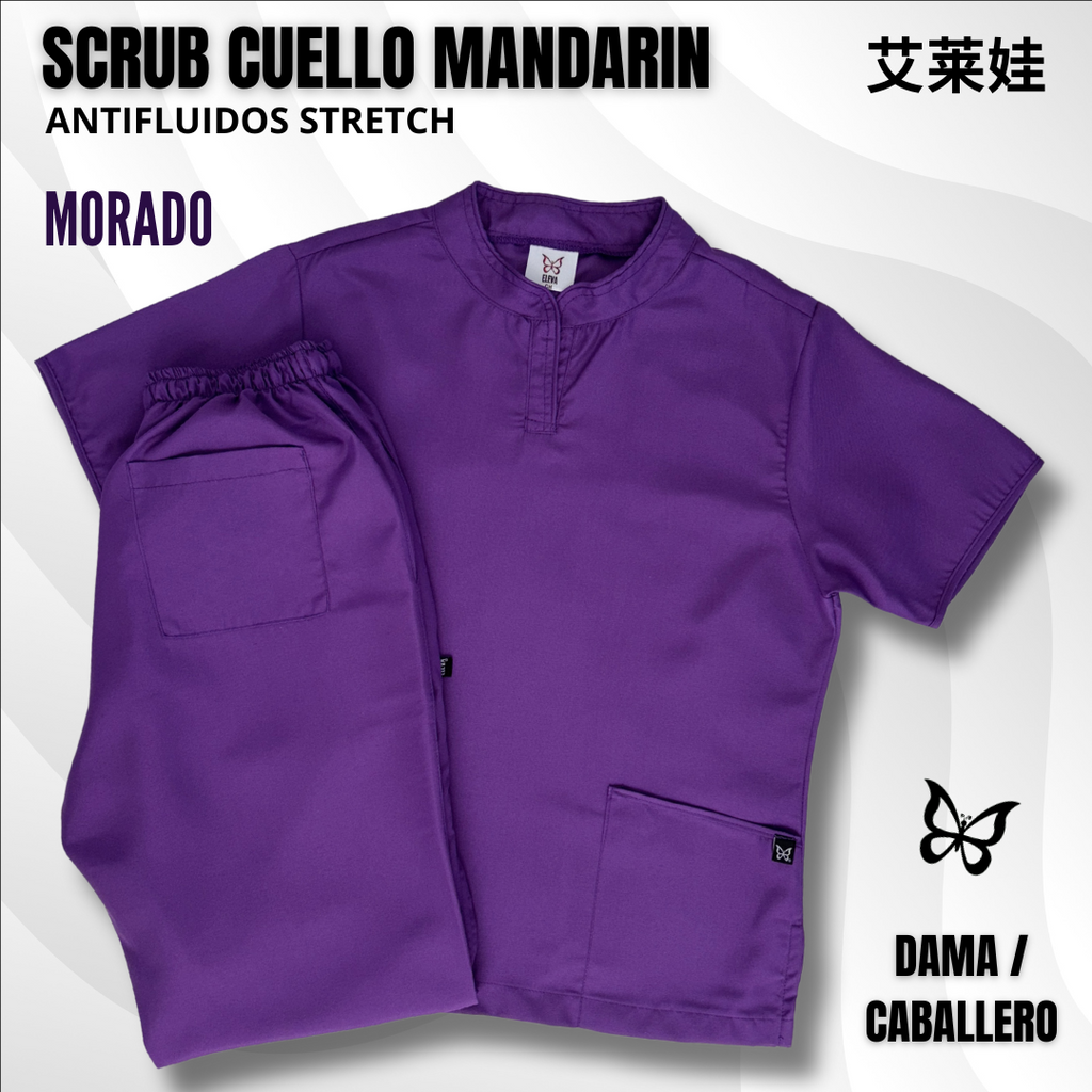 SCRUB CUELLO MANDARÍN MORADO