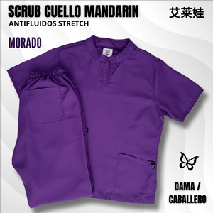 SCRUB CUELLO MANDARÍN MORADO