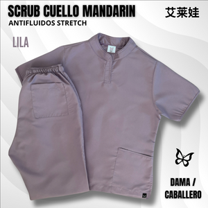 SCRUB CUELLO MANDARÍN LILA