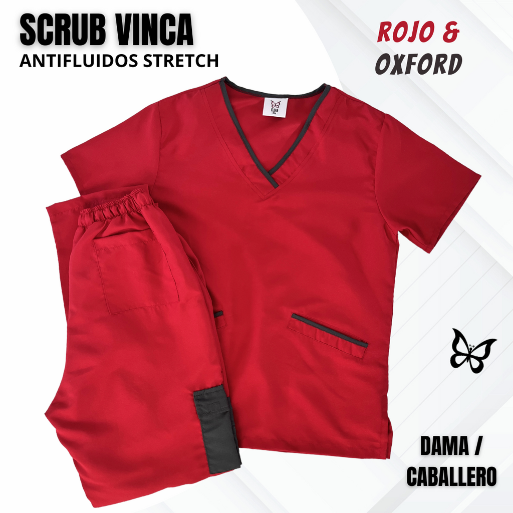 SCRUB VINCA ROJO & OXFORD