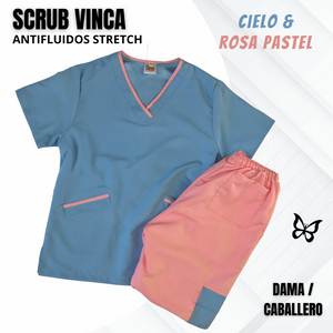 SCRUB VINCA CIELO & ROSA PASTEL