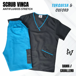 SCRUB VINCA TURQUESA & OXFORD