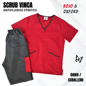 SCRUB VINCA ROJO & OXFORD
