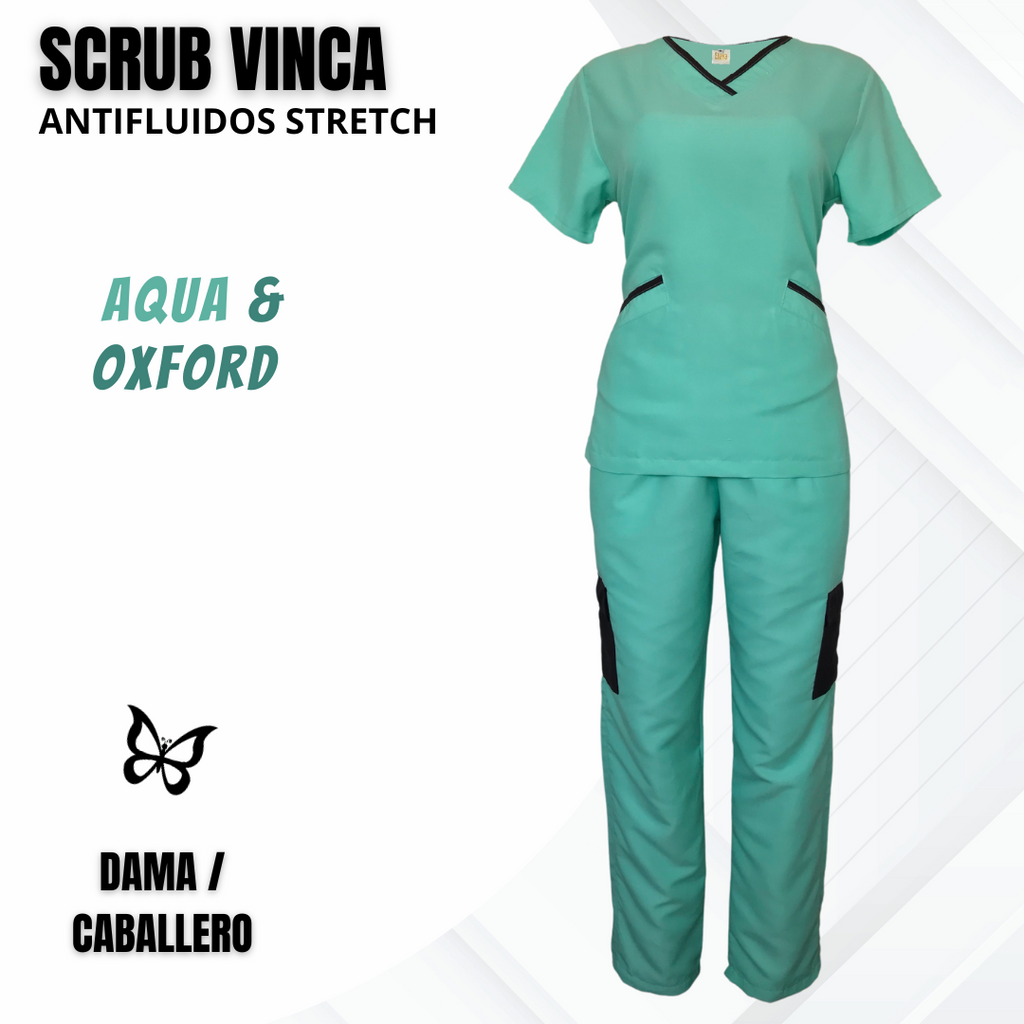 SCRUB VINCA AQUA & OXFORD
