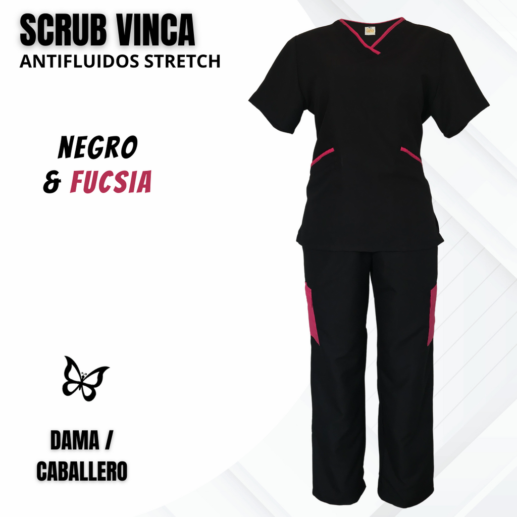 SCRUB VINCA NEGRO & FUCSIA
