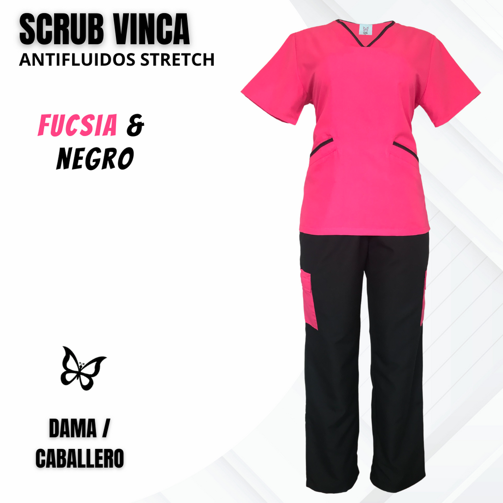SCRUB VINCA FUCSIA & NEGRO