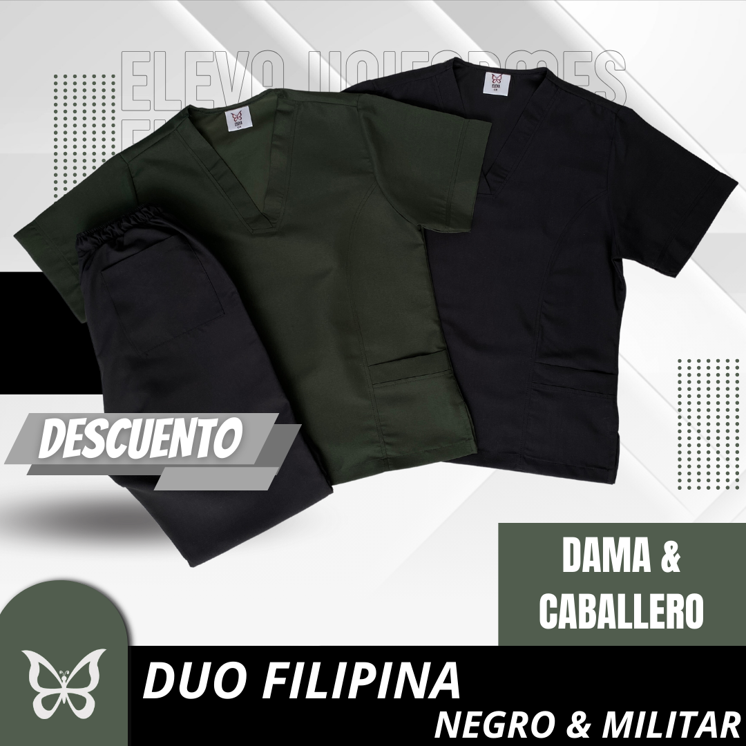 DÚO FILIPINA - NEGRO & MILITAR