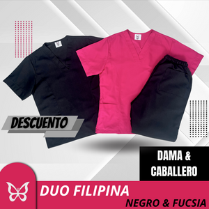 DÚO FILIPINA - NEGRO & FUCSIA