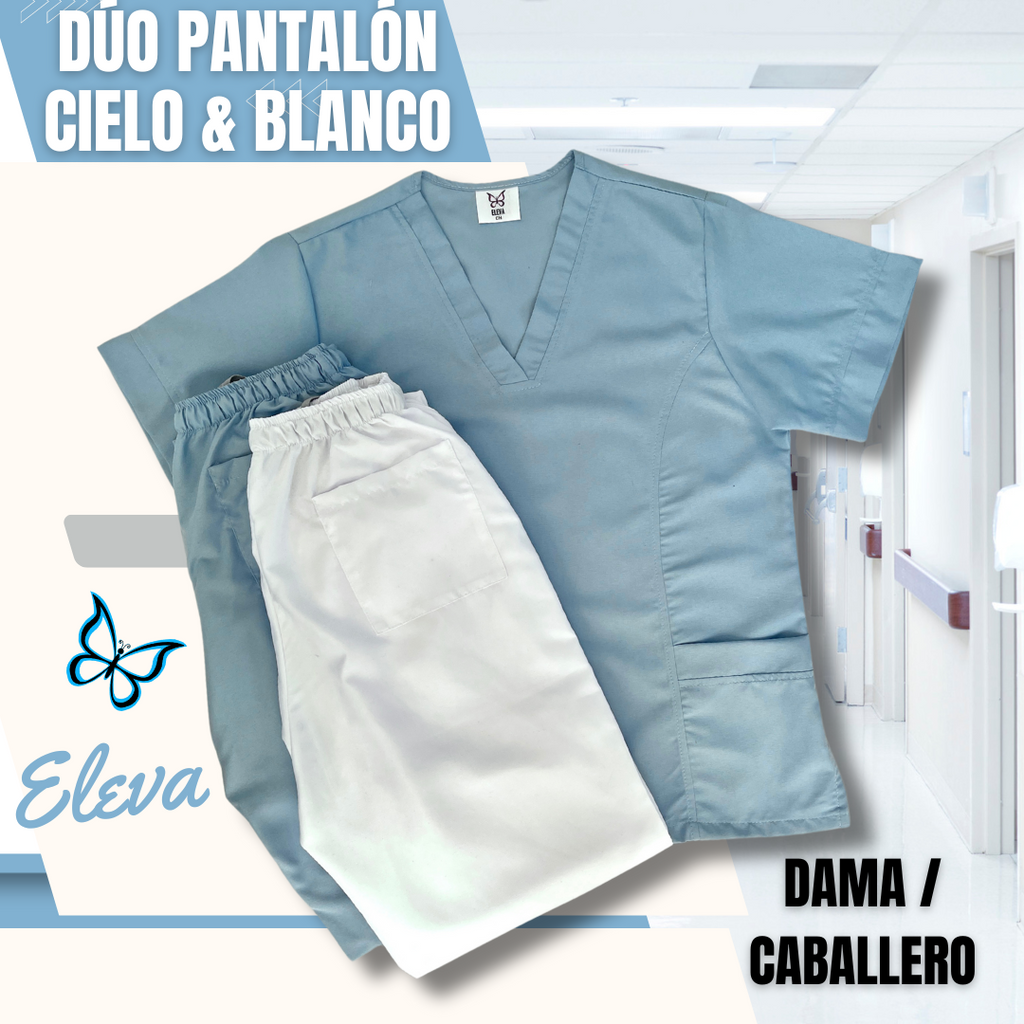 DÚO PANTALÓN - CIELO & BLANCO
