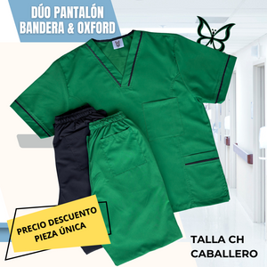 PIEZA ÚNICA - DÚO PANTALÓN BANDERA & OXFORD TALLA CH CABALLERO