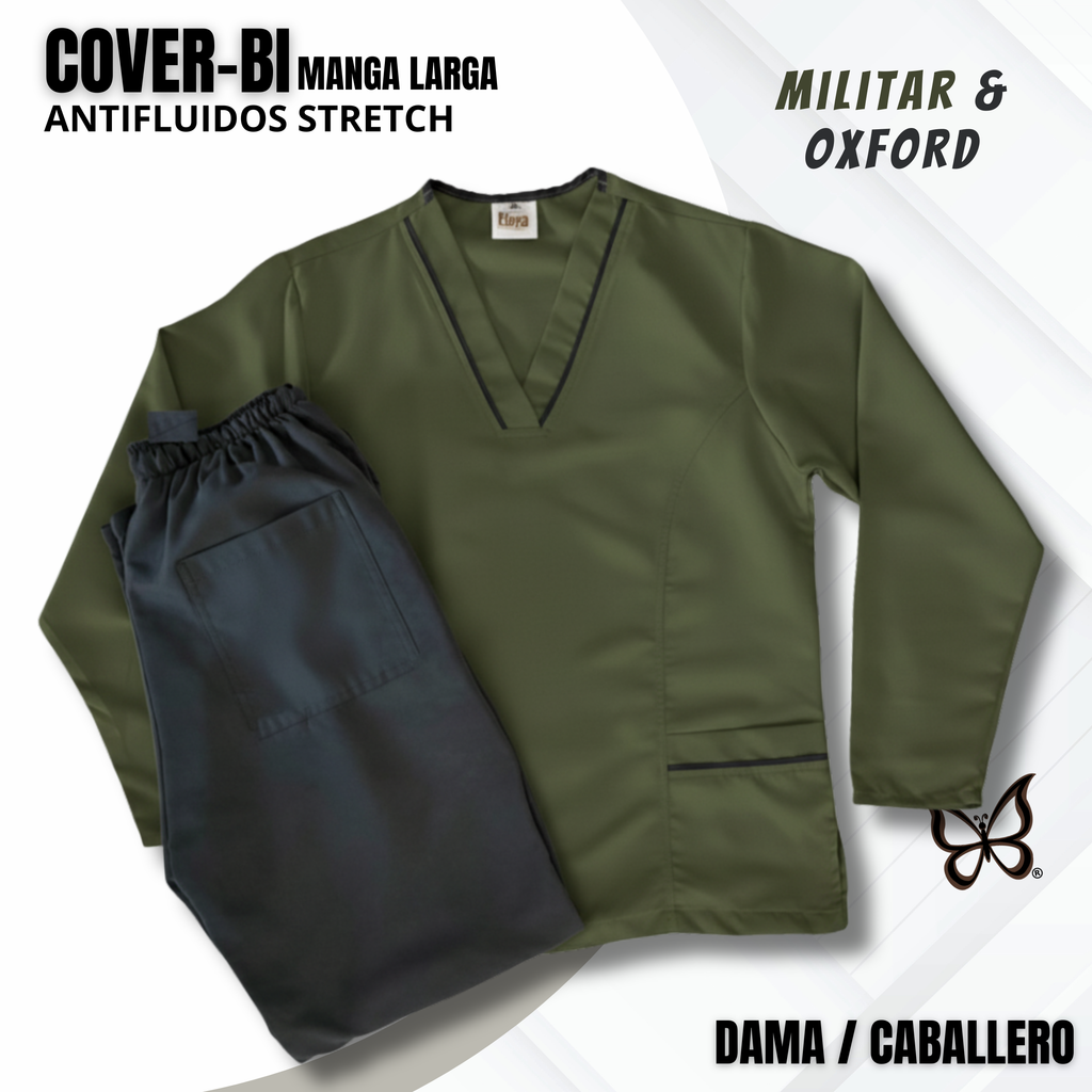 SCRUB COVER-BI MANGA LARGA MILITAR & OXFORD