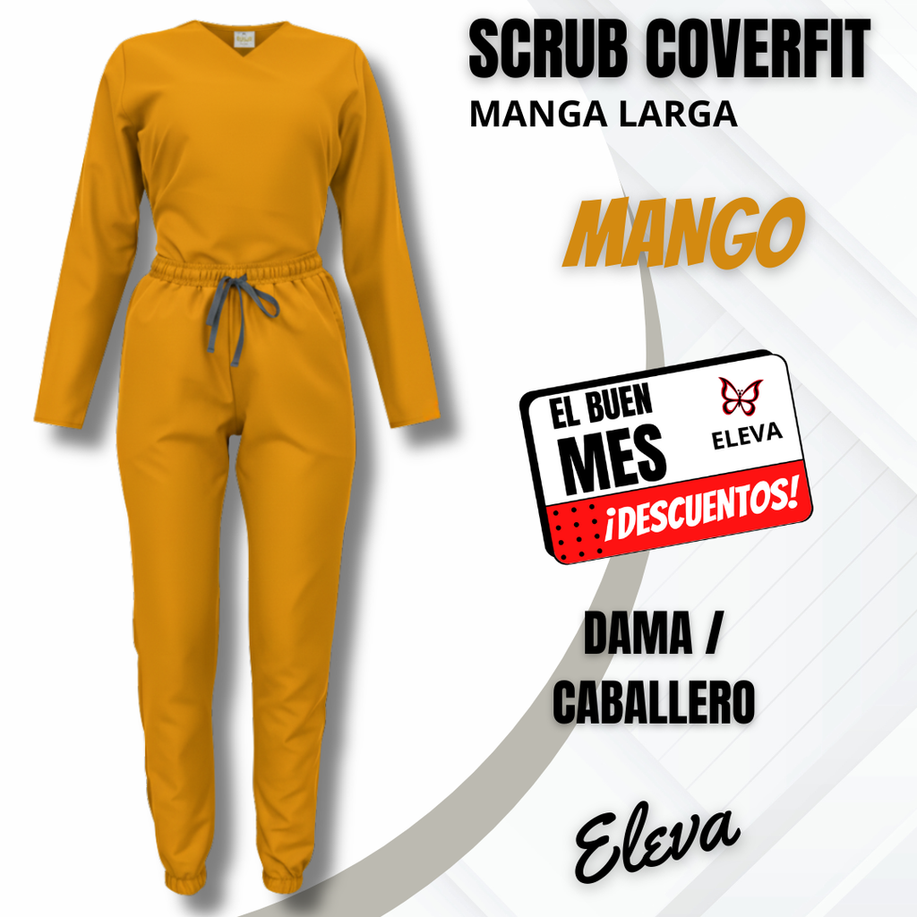 SCRUB COVERFIT MANGO - MANGA LARGA