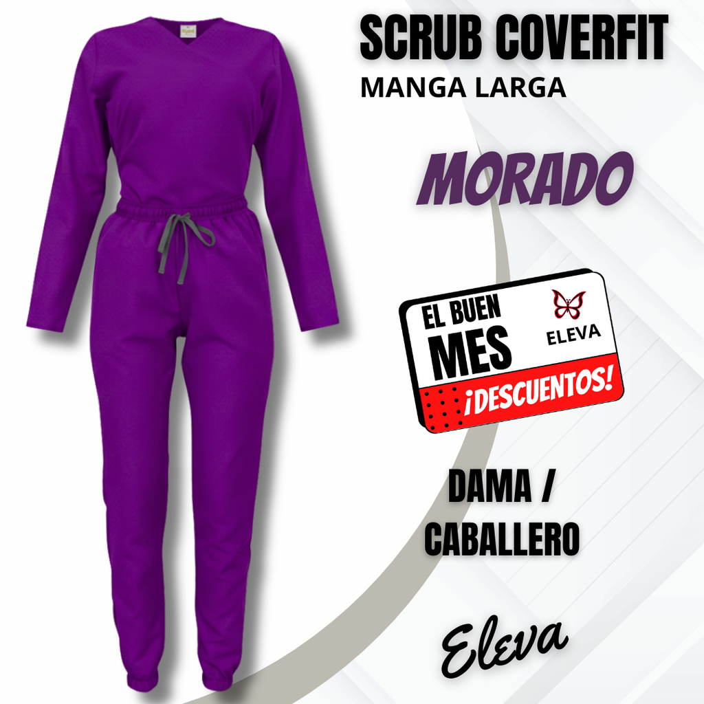 SCRUB COVERFIT MORADO - MANGA LARGA