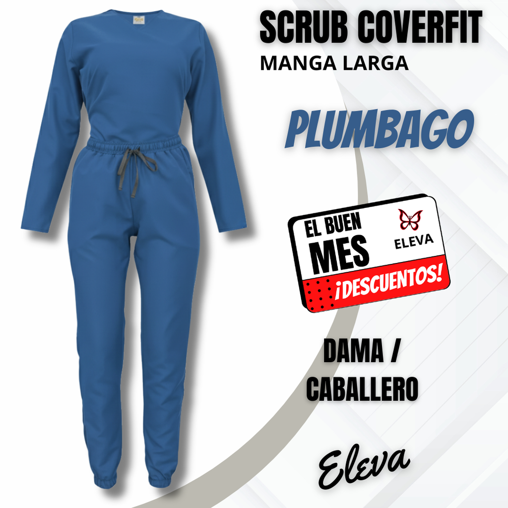 SCRUB COVERFIT PLUMBAGO - MANGA LARGA